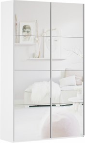 Шкаф 2-дверный Прайм (Зеркало/Зеркало) 1200x570x2300, белый снег в Йошкар-Оле