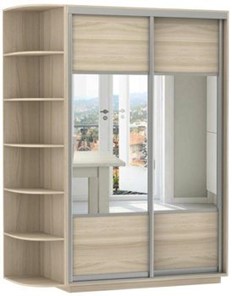 Шкаф 2-дверный Экспресс (Комби), со стеллажом 1700x600x2200, шимо светлый в Йошкар-Оле
