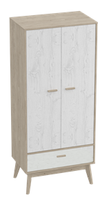 Шкаф для одежды Калгари, Дуб натуральный светлый/Белый матовый в Йошкар-Оле