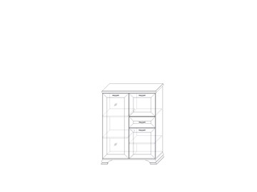 Низкий шкаф (1 стеклодверь) Сиена, Бодега белый / патина золото в Йошкар-Оле - предосмотр 1