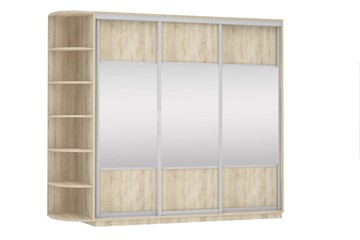 Шкаф 3-створчатый Экспресс (Комби), со стеллажом 2400х600х2400, дуб сонома в Йошкар-Оле