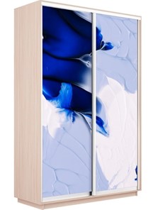 Шкаф Экспресс 1200x600x2400, Абстракция бело-голубая/дуб молочный в Йошкар-Оле