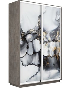Шкаф 2-створчатый Экспресс 1400x450x2400, Абстракция серая/бетон в Йошкар-Оле