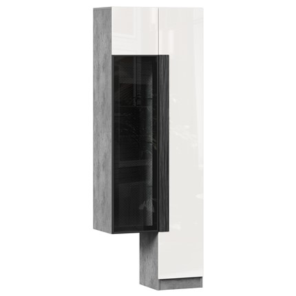 Шкаф с витриной Кельн, 674020, белый/метрополитан грей в Йошкар-Оле - изображение