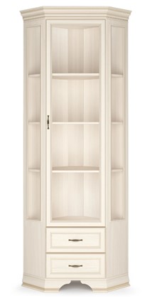 Угловой шкаф-витрина Сиена, Бодега белый / патина золото в Йошкар-Оле - изображение