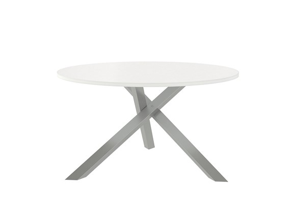 Круглый столик Триада-15Д, Металлик/Белый в Йошкар-Оле - изображение