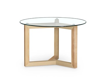 Стол круглый Оникс-8, Натуральный массив/Прозрачное стекло в Йошкар-Оле