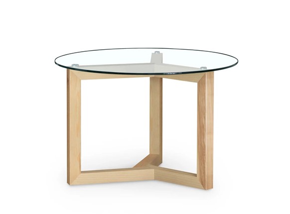 Стол круглый Оникс-8, Натуральный массив/Прозрачное стекло в Йошкар-Оле - изображение