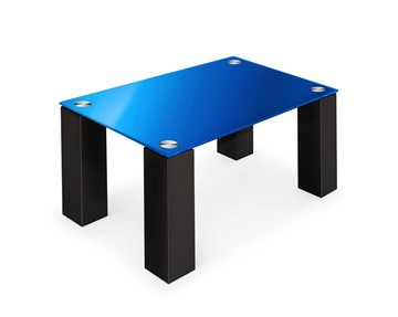 Журнальный столик Колизей-8, черный/синее стекло в Йошкар-Оле