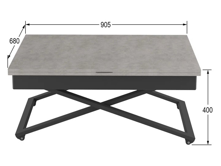 Журнальный стол-трансформер Генри, бетон чикаго/чёрный в Йошкар-Оле - изображение 10