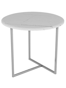 Круглый столик Альбано (белый мрамор-хром) в Йошкар-Оле