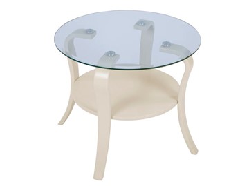 Стеклянный столик в гостиную Аннет (бежевый-стекло прозрачное) в Йошкар-Оле