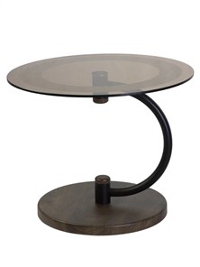 Стеклянный столик Дуэт 13Н (черный-дуб маррон-тонированное) в Йошкар-Оле
