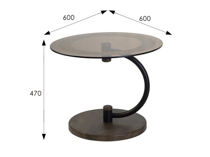 Стеклянный столик Дуэт 13Н (черный-дуб маррон-тонированное) в Йошкар-Оле - изображение 6