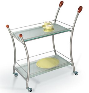 Стол сервировочный Поло, металлик/прозрачное стекло в Йошкар-Оле