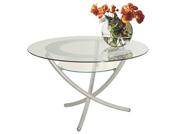 Стеклянный столик Дуэт 4 (металлик-прозрачное) в Йошкар-Оле