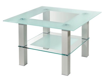 Стеклянный столик Кристалл 1 (алюминий-прозрачное) в Йошкар-Оле