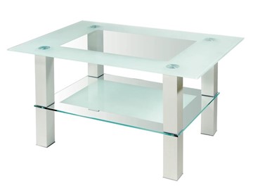 Стеклянный столик Кристалл 2 (алюминий-прозрачное) в Йошкар-Оле