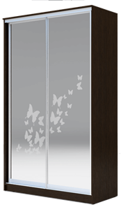 Шкаф 2-х дверный 2300х1682х420 два зеркала, "Бабочки" ХИТ 23-4-17-66-05 Венге Аруба в Йошкар-Оле