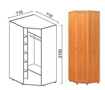 Угловой шкаф Александра-1, ПР-1, шимо светлый, МДФ с кожзамом в Йошкар-Оле