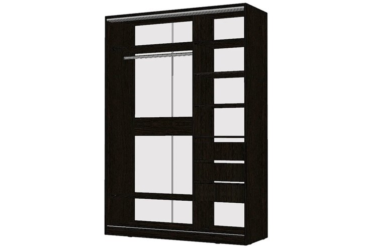 Шкаф 2-х дверный Виктория 1400х584х2300, 1 зеркало, Венге (310-177) в Йошкар-Оле - изображение 1