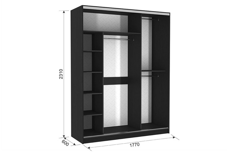 Шкаф 3-х дверный Бассо 1-600, Венге в Йошкар-Оле - изображение 2