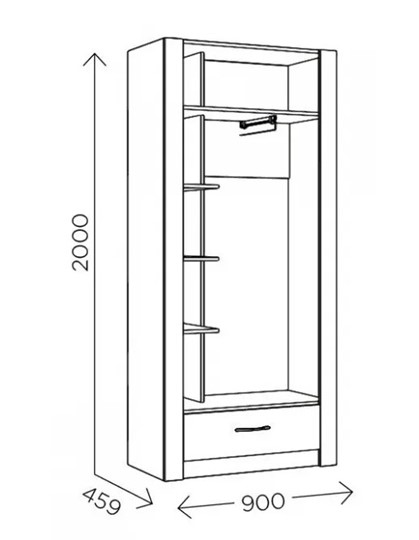 Шкаф гардеробный Ева 5 М1 дуб ирландский/белый матовый в Йошкар-Оле - изображение 2