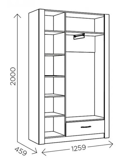 Шкаф гардеробный Ева 5 М2 дуб ирландский/белый матовый в Йошкар-Оле - изображение 2