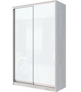 Шкаф 2-х створчатый Хит-22-12-22 с цветным стеклом, белое №10, Дуб крафт белый в Йошкар-Оле