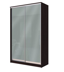 Шкаф 2-х створчатый Хит-22-12-22 с цветным стеклом, средне-серый 074, Венге в Йошкар-Оле
