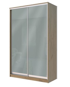 Шкаф 2-х дверный Хит-22-12/2-22 с цветным стеклом, средне-серый 074, Дуб Крафт золотой в Йошкар-Оле