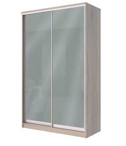Шкаф 2-х дверный Хит-22-14-22 с цветным стеклом, средне-серый 074, Дуб сонома в Йошкар-Оле