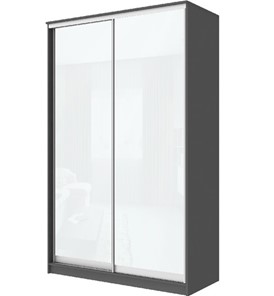 Шкаф 2-х дверный Хит-22-15-22 с цветным стеклом, белое №10, Графит в Йошкар-Оле - предосмотр