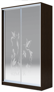Шкаф 2-х дверный 2200х1362х620 два зеркала, "Колибри" ХИТ 22-14-66-03 Венге Аруба в Йошкар-Оле