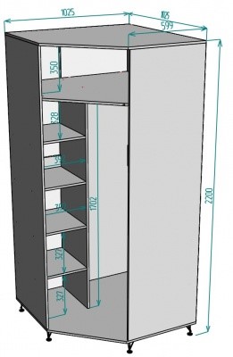 Шкаф угловой Лофт H132, Белый в Йошкар-Оле - изображение 1