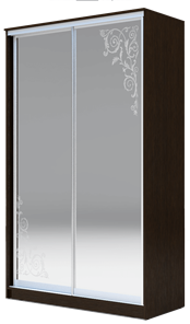 Шкаф-купе 2-х створчатый 2200х1362х420 два зеркала, "Орнамент" ХИТ 22-4-14-66-09 Венге Аруба в Йошкар-Оле