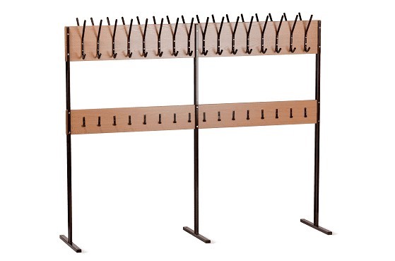 Напольная вешалка напольная (гардеробная) на 32 крючка, ЛДСП Бук/Коричневый в Йошкар-Оле - изображение