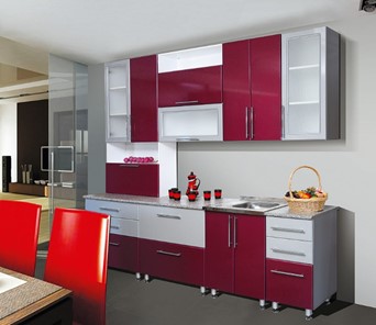 Модульная кухня Мыло 224 2600, цвет Бордо металлик/Серебристый металлик в Йошкар-Оле