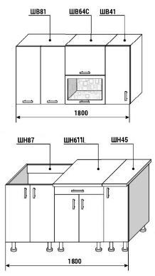 Кухонный гарнитур Диана 4 У фасад Лофт комплектация 1,8 в Йошкар-Оле - изображение 1