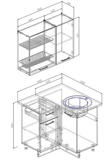 Угловой кухонный гарнитур Прима-1000У в Йошкар-Оле - изображение 1