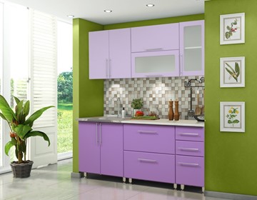 Модульный кухонный гарнитур Мыло 224 2000х718, цвет Фиолет/Пастель фиолет в Йошкар-Оле