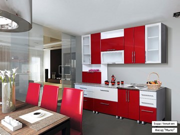 Прямой кухонный гарнитур Мыло 224 2600, цвет Бордо/Белый металлик в Йошкар-Оле