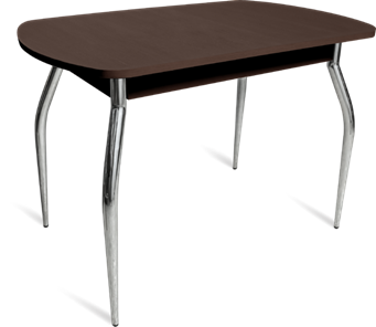 Кухонный обеденный стол ПГ-05 ЛДСП, венге ЛДСП/35 гнутые металл хром в Йошкар-Оле