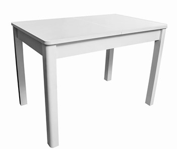Обеденный раздвижной стол Айсберг-07 СТ1, белое ЛДСП/стекло белое/прямые массив белый в Йошкар-Оле