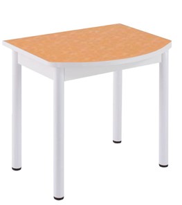 Кухонный пристенный стол НСПГ-01 ПЛ1, цветы манго/белое ЛДСП/36 прямые трубки крашеные белый в Йошкар-Оле