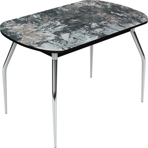Кухонный стол раскладной Ривьера исп.2 хром №5 (Exclusive h172/черный) в Йошкар-Оле