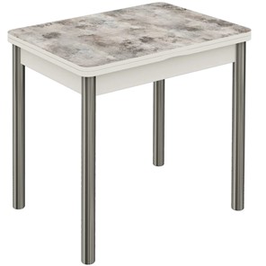 Обеденный раздвижной стол Бари хром №6 (Exclusive h102/белый) в Йошкар-Оле