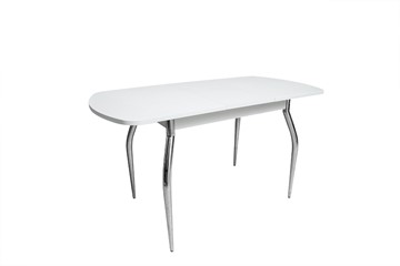 Кухонный стол раскладной ПГ-02СТ белое/белое/крашенные фигурные в Йошкар-Оле - предосмотр 1