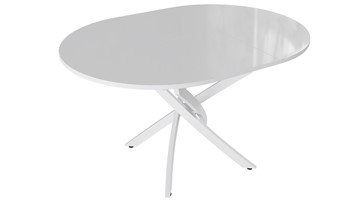 Кухонный стол раскладной Diamond тип 3 (Белый муар/Белый глянец) в Йошкар-Оле - предосмотр 1