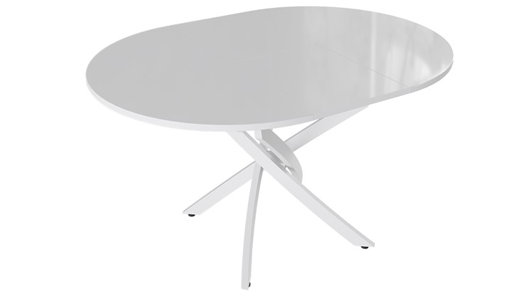 Кухонный стол раскладной Diamond тип 3 (Белый муар/Белый глянец) в Йошкар-Оле - изображение 1